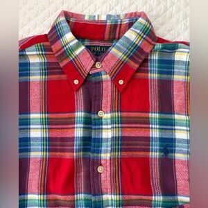 Ralph Lauren Men's Red Plaid Button-Down Shirt